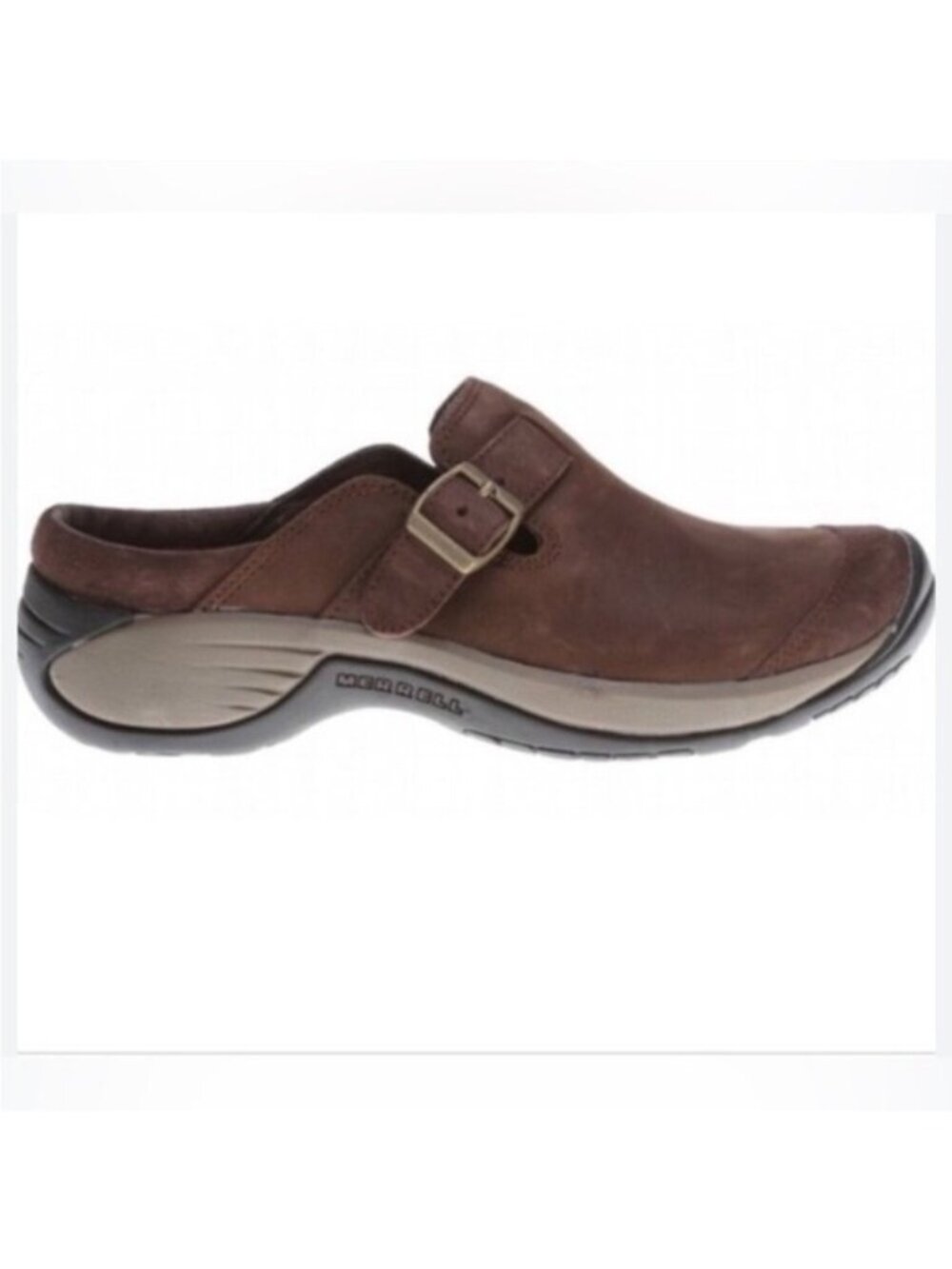 Merrell Encore Buckle Bracken Leather Brown Slip On Shoe Womans 6